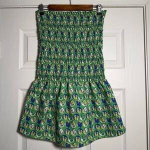 Urban Renewal Green and Blue FlipFlop Patterned Mini Summer Vacation Dress